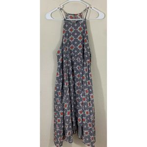 Lulus Stylized Floral Print Split Back Dress S